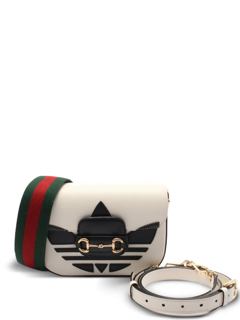 Gucci Pre-Owned x Adidas 1955 Horsebit small shoulder bag - Bianco