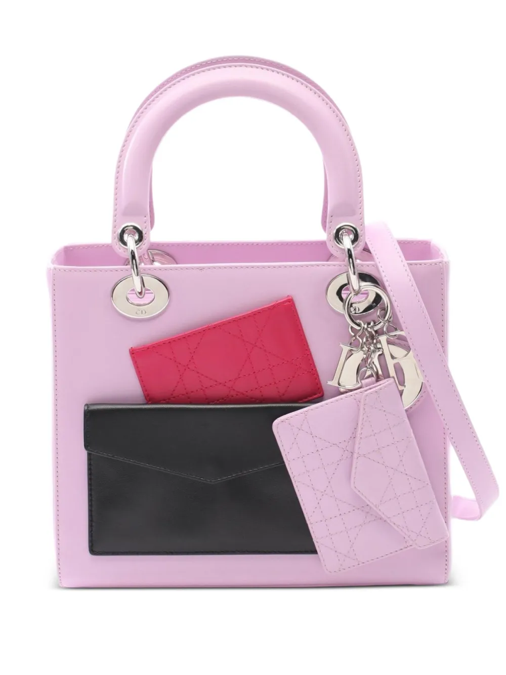 Christian Dior Pre-Owned 2010s medium Lady Dior two-way handbag - Viola