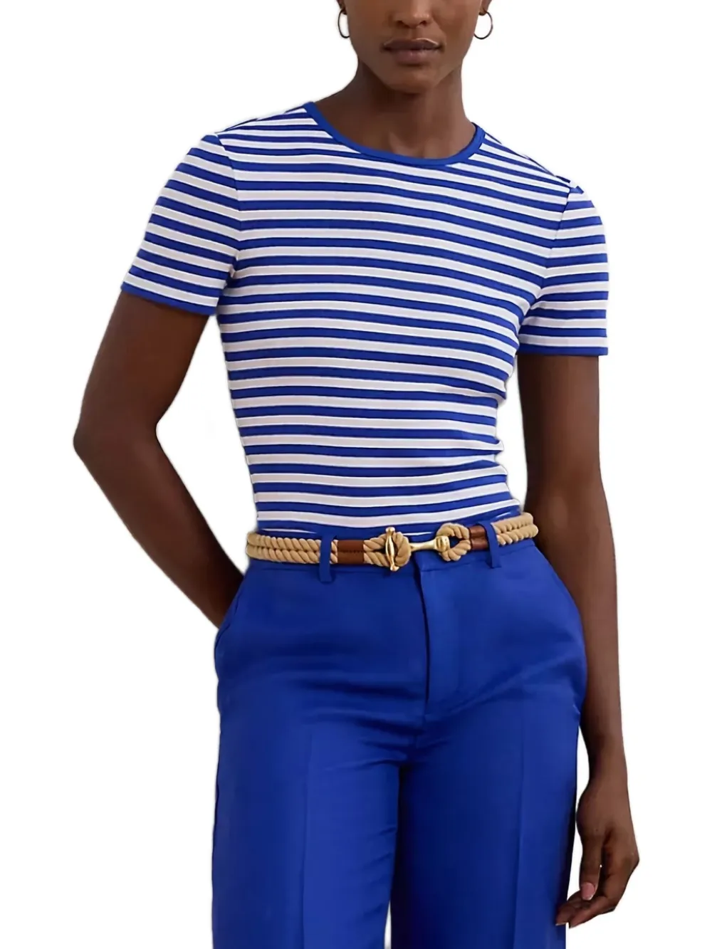 Lauren Ralph Lauren T-shirt girocollo a righe - Blu