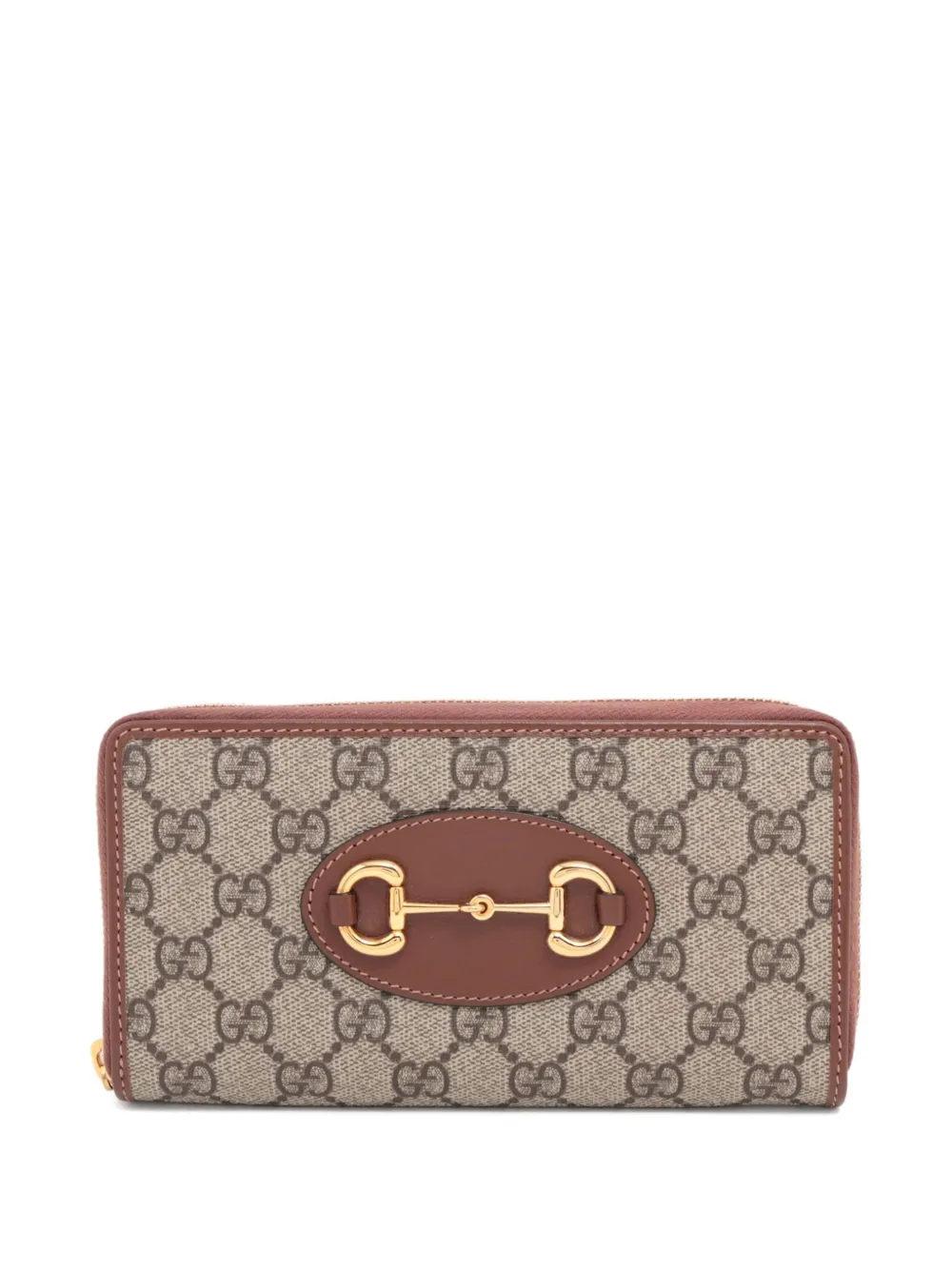 Gucci Pre-Owned GG Supreme Horsebit zip wallet - Toni neutri