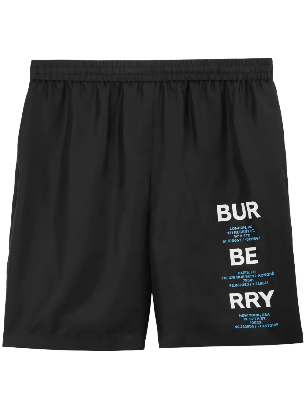 Burberry Shorts sportivi con stampa - Nero