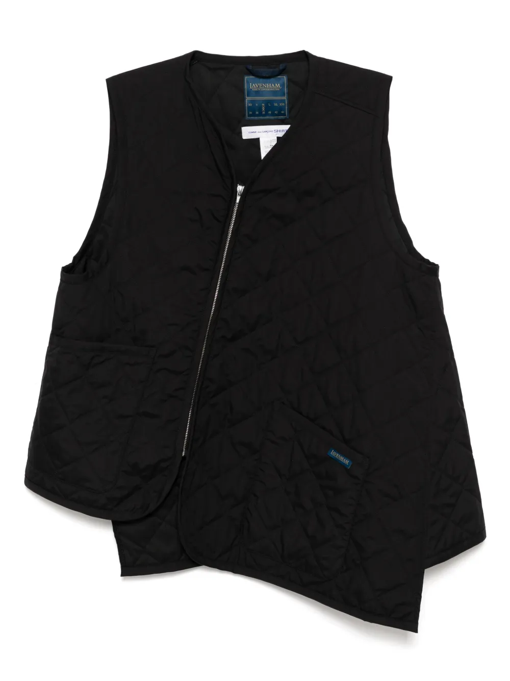 Comme Des Garçons Shirt Gilet Thornam Lavenham con taglio sbieco - Nero