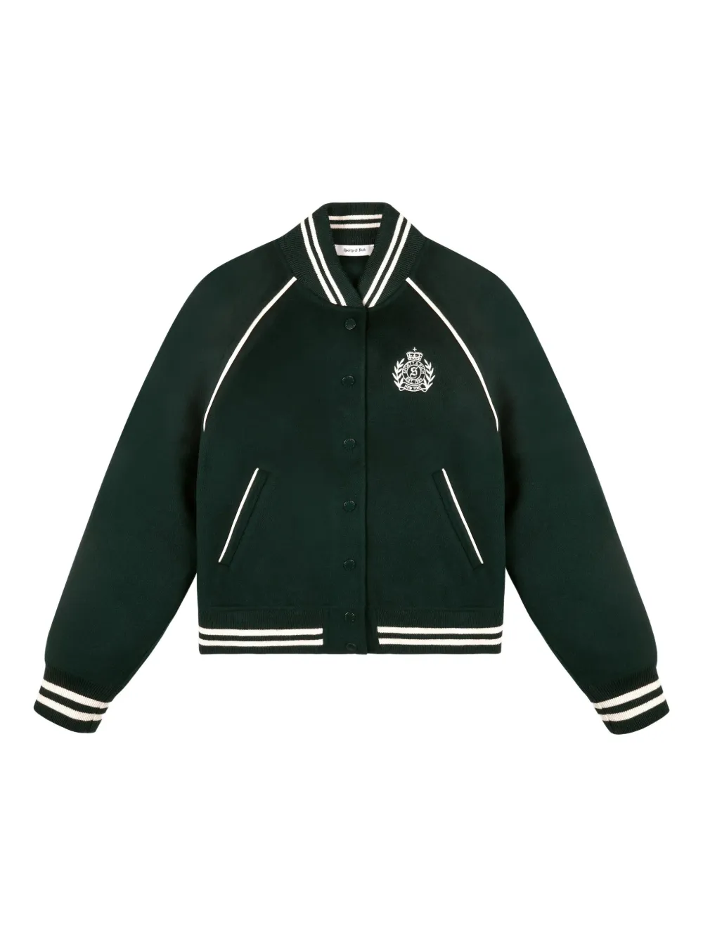 Sporty & Rich H&W Crest varsity jacket - Verde