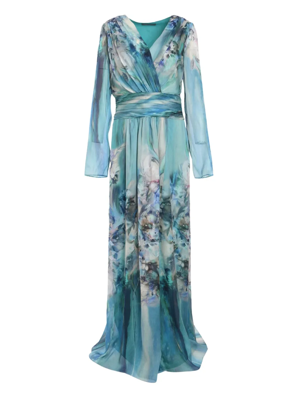 Alberta Ferretti floral print wrap dress - Blu
