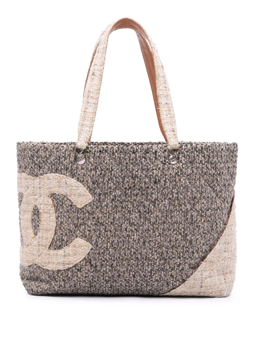 CHANEL Pre-Owned 2004-2005 Large Quilted Tweed Cambon Ligne tote bag - Rosa