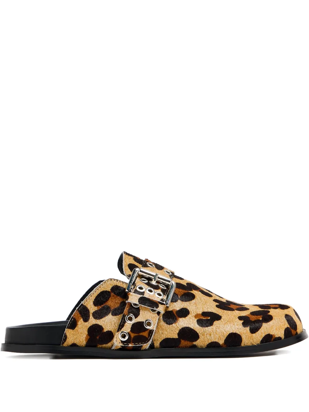 ALOHAS Halia leopard-print buckled mules - Toni neutri