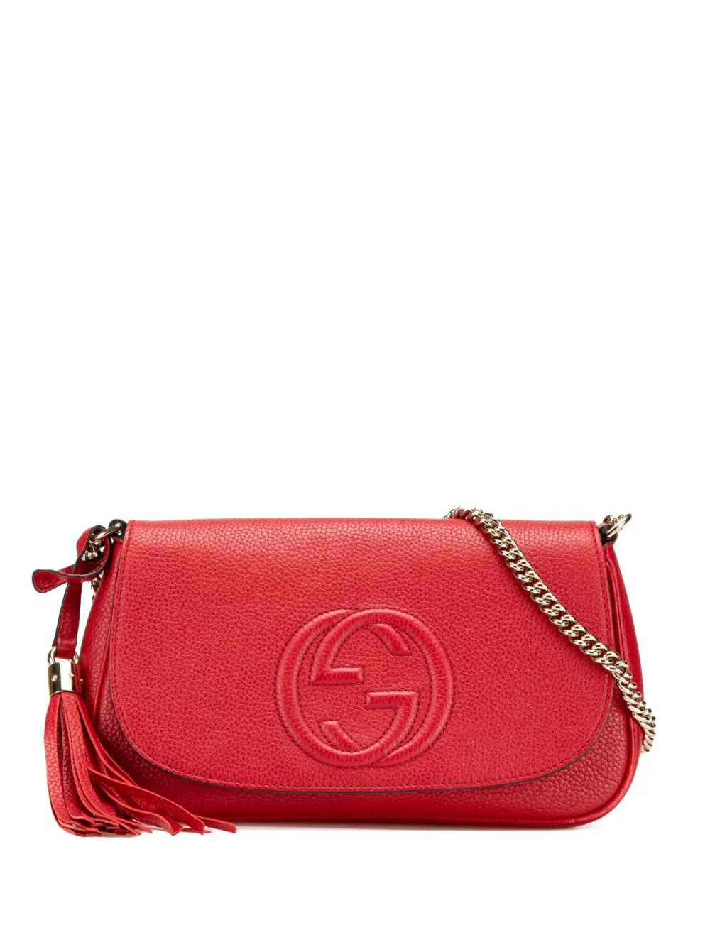 Gucci Pre-Owned 2000-2015 Medium Leather Soho Chain Flap crossbody bag - Rosso