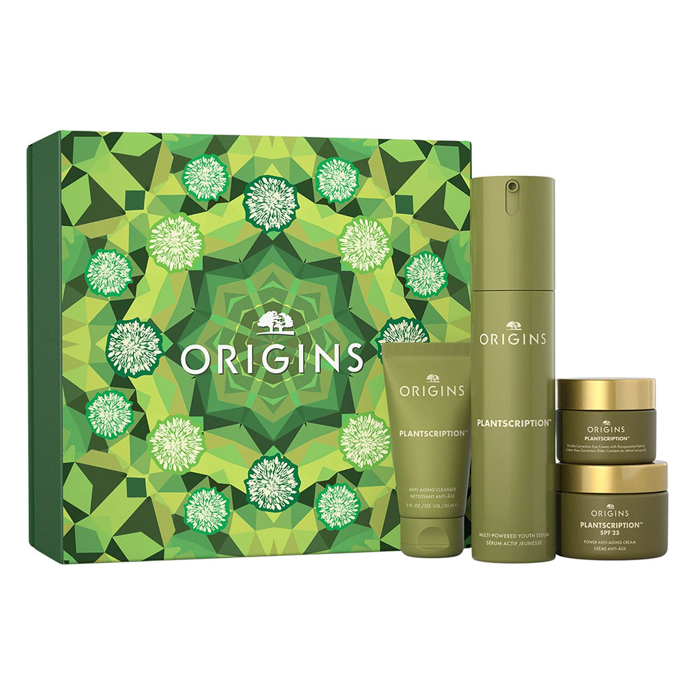 Plantscription Youthful Essentials Detergente + Siero Viso + Crema Viso + Contorno Occhi Cofanetto Set Origins