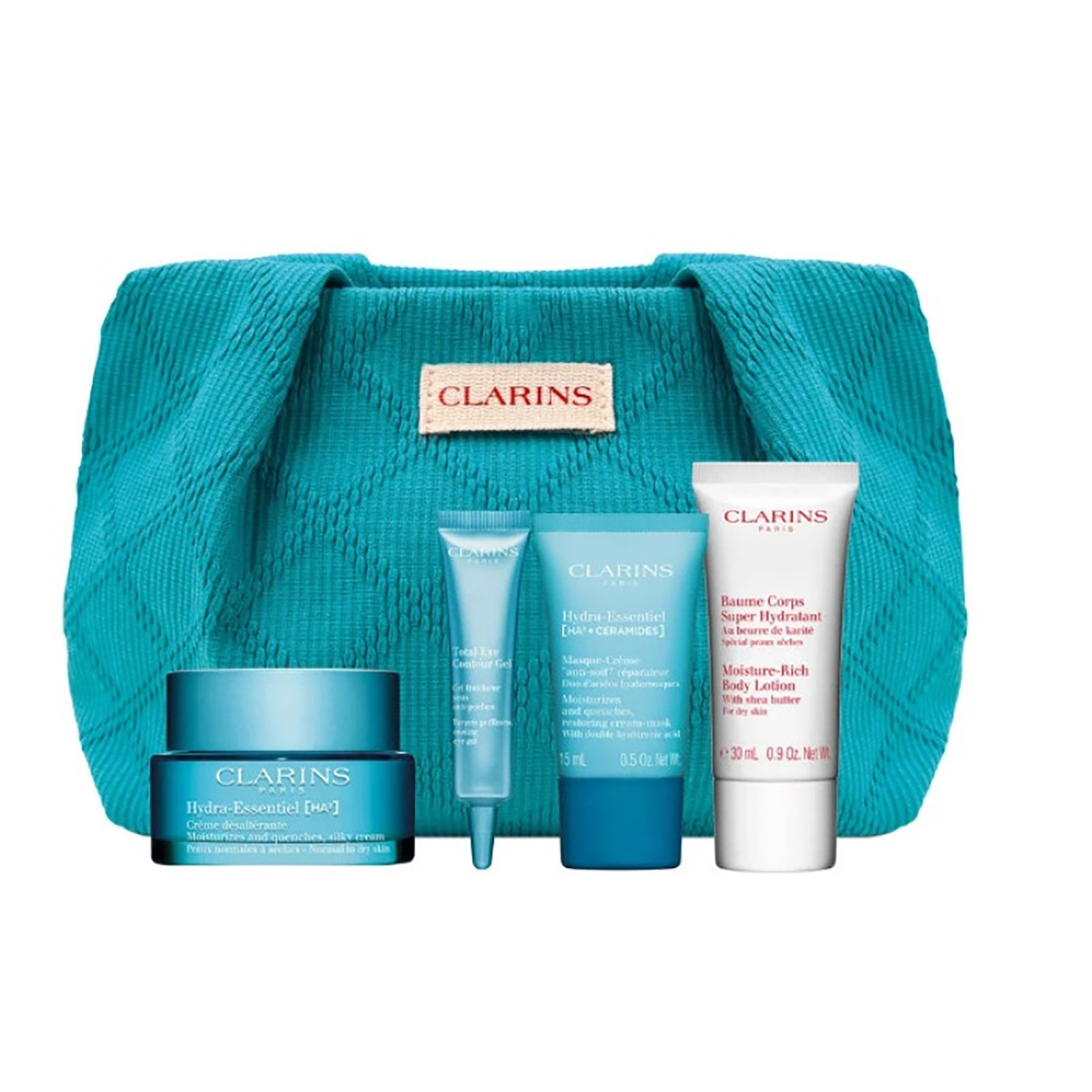 Cofanetto Blue Bag Hydra Essentiel 50ml Con Hydra Essentiel Mask 15ml, Total Eye Blue Gel, Baume Corps 30ml