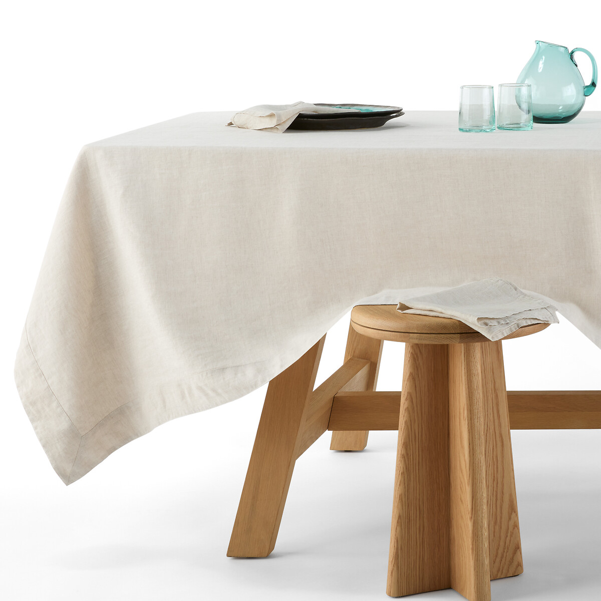 Am.pm Tovaglia In Puro Lino, Linette Beige Taglie 180 x 250 cm