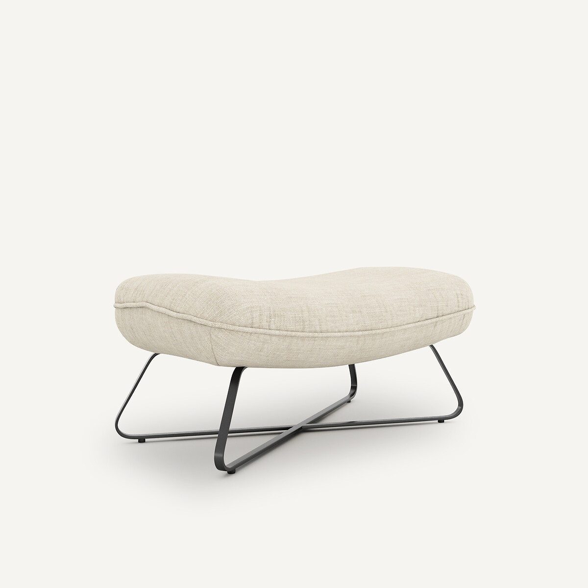 Am.pm Pouf Imbottito In Puro Lino, Helma