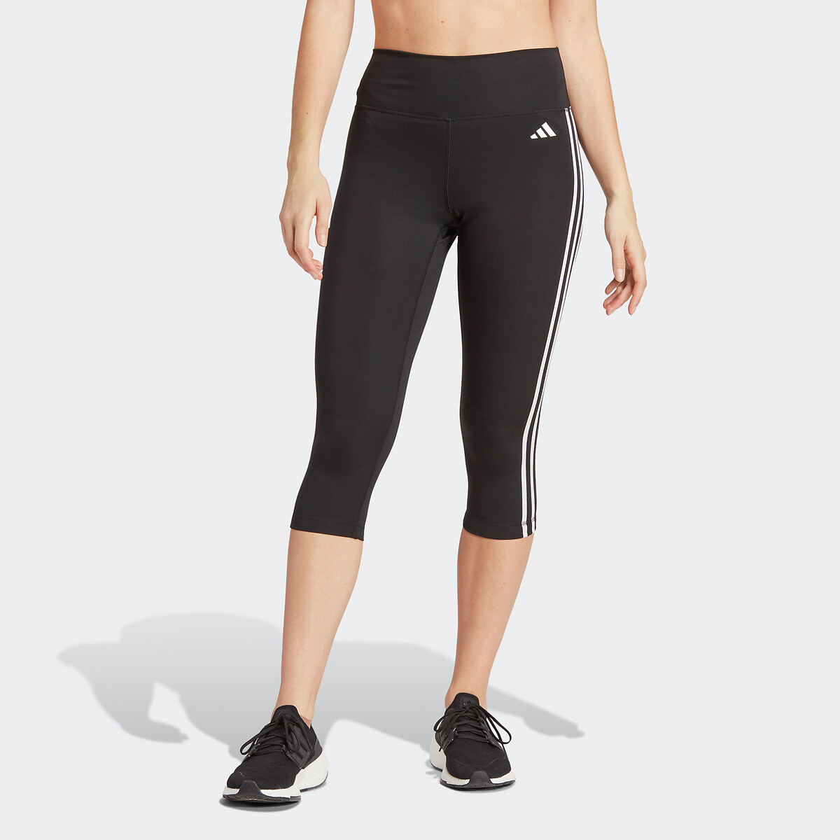 Adidas Performance Leggings 3/4 Vita Alta Essentials 3 Stripes Nero Donna Taglie XS