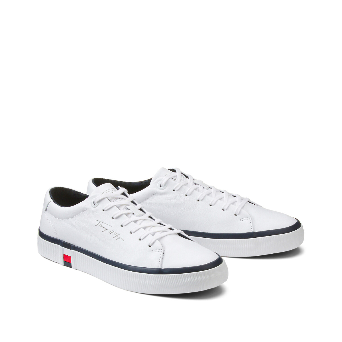 Tommy Hilfiger Sneakers Vulcanizzate In Pelle Corporate Bianco Uomo Taglie 43