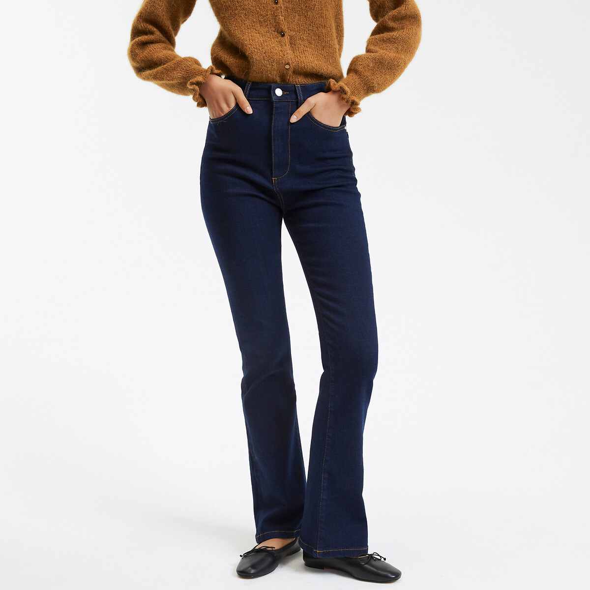 La Redoute Collections Jeans Bootcut, Vita Alta Blu Donna Taglie 52 (IT) - 48 (FR)