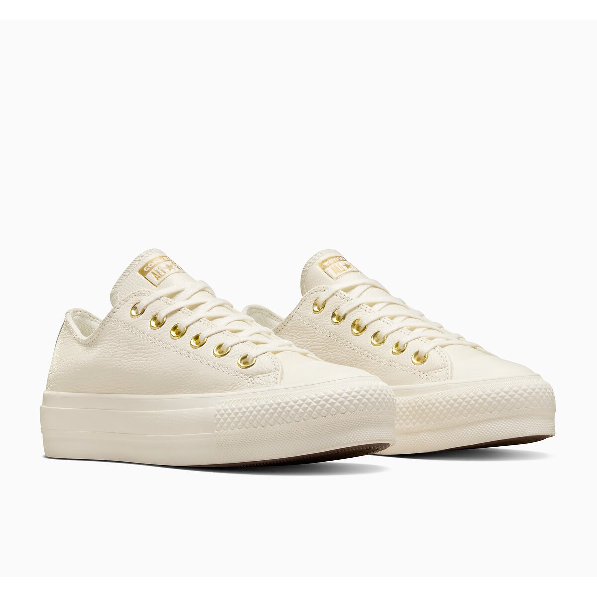 Converse Sneakers All Star Lift Ox Mono Leather Beige Donna Taglie 39