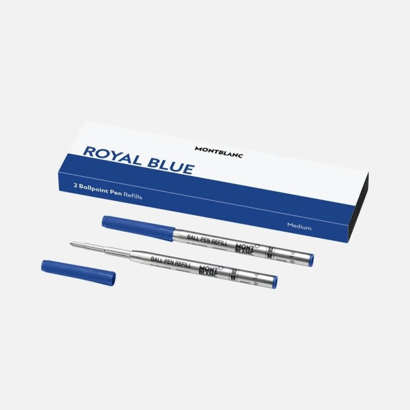 2 Refill (M) Per Penna A Sfera Royal Blue (Blu) - Montblanc