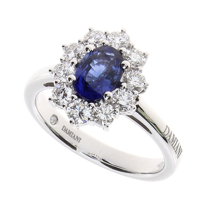 Anello In Oro Bianco Con Diamante/Zaffiro - Gemme D - Damiani