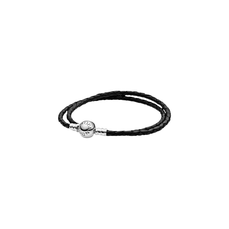 Bracciale Pandora Moments In Pelle Nero Doppio