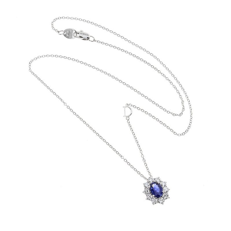 Collierino In Oro Bianco Con Diamante/Zaffiro - Damiani