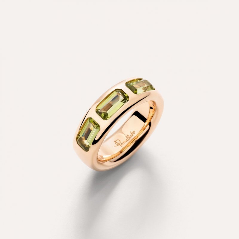 Anello Iconica - Oro Rosa 18K Con Peridoti - Pomellato