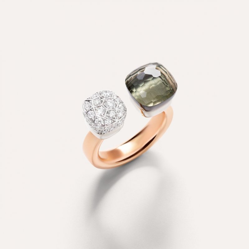 Anello Nudo - Pomellato - Oro Rosa E Bianco - Diamante