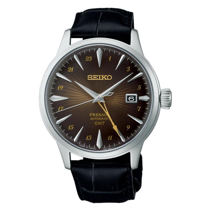 Orologio Presage-Automatico Cocktail Gmt 4R34 Marrone