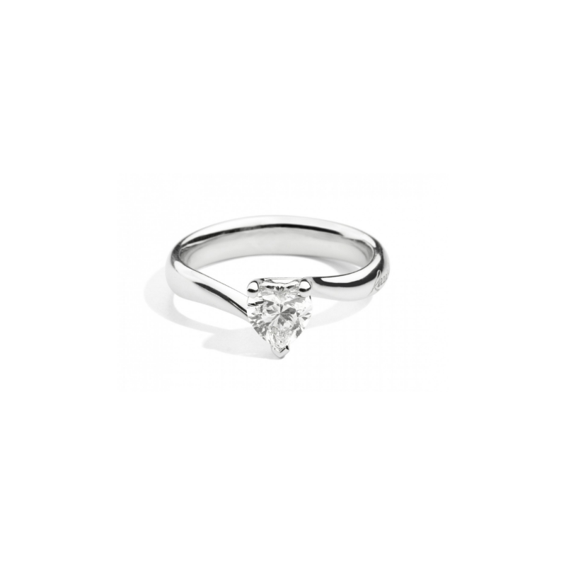 ANELLO SOLITARIO RECARLO ANNIVERSARY LOVE ORO BIANCO E DIAMANTE CUORE MIS.14