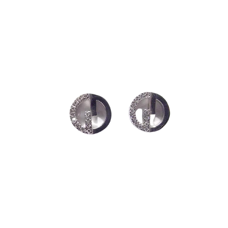 ORECCHINI GUCCI GG IN ORO BIANCO 18K E BRILLANTI