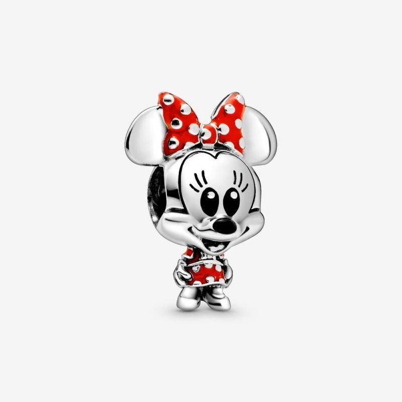 Disney, Charm Minnie Con Abito E Fiocco A Pois