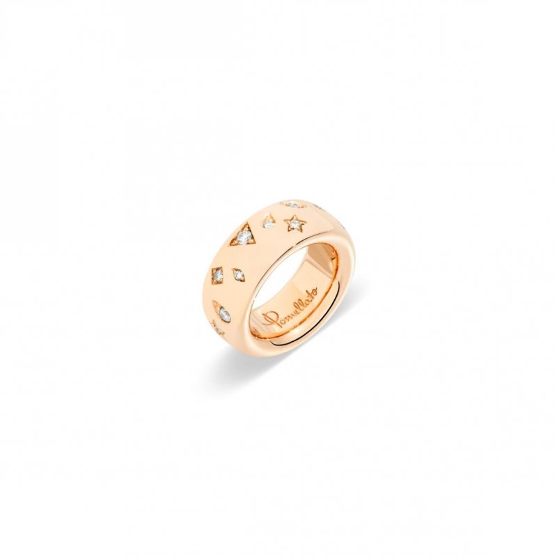 Anello Iconica Medium - Oro Rosa E Diamanti - Pomellato
