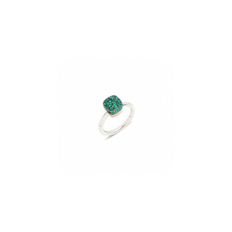 Anello Nudo Pomellato Oro Bianco E Smeraldi - Pomellato