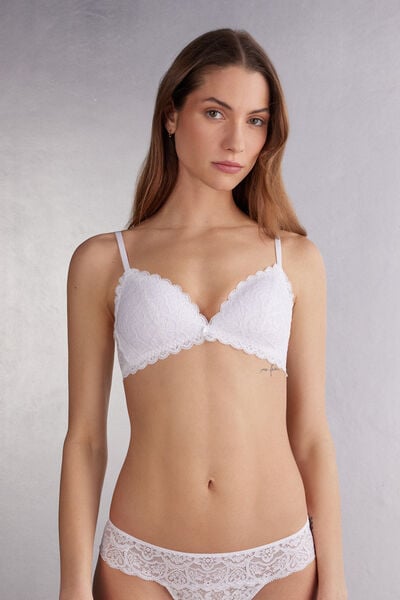 Intimissimi Reggiseno Triangolo Tiziana in Pizzo Donna Bianco Taglia 1C