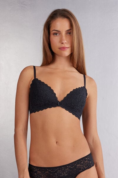 Intimissimi Reggiseno Triangolo Tiziana in Pizzo Donna Nero Taglia 2C