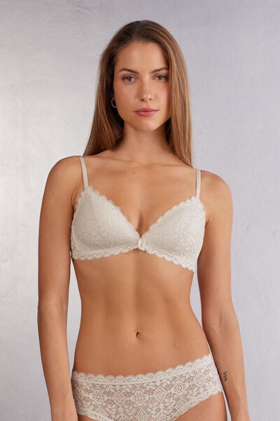 Intimissimi Reggiseno Triangolo Tiziana in Pizzo Donna Naturale Taglia 1B