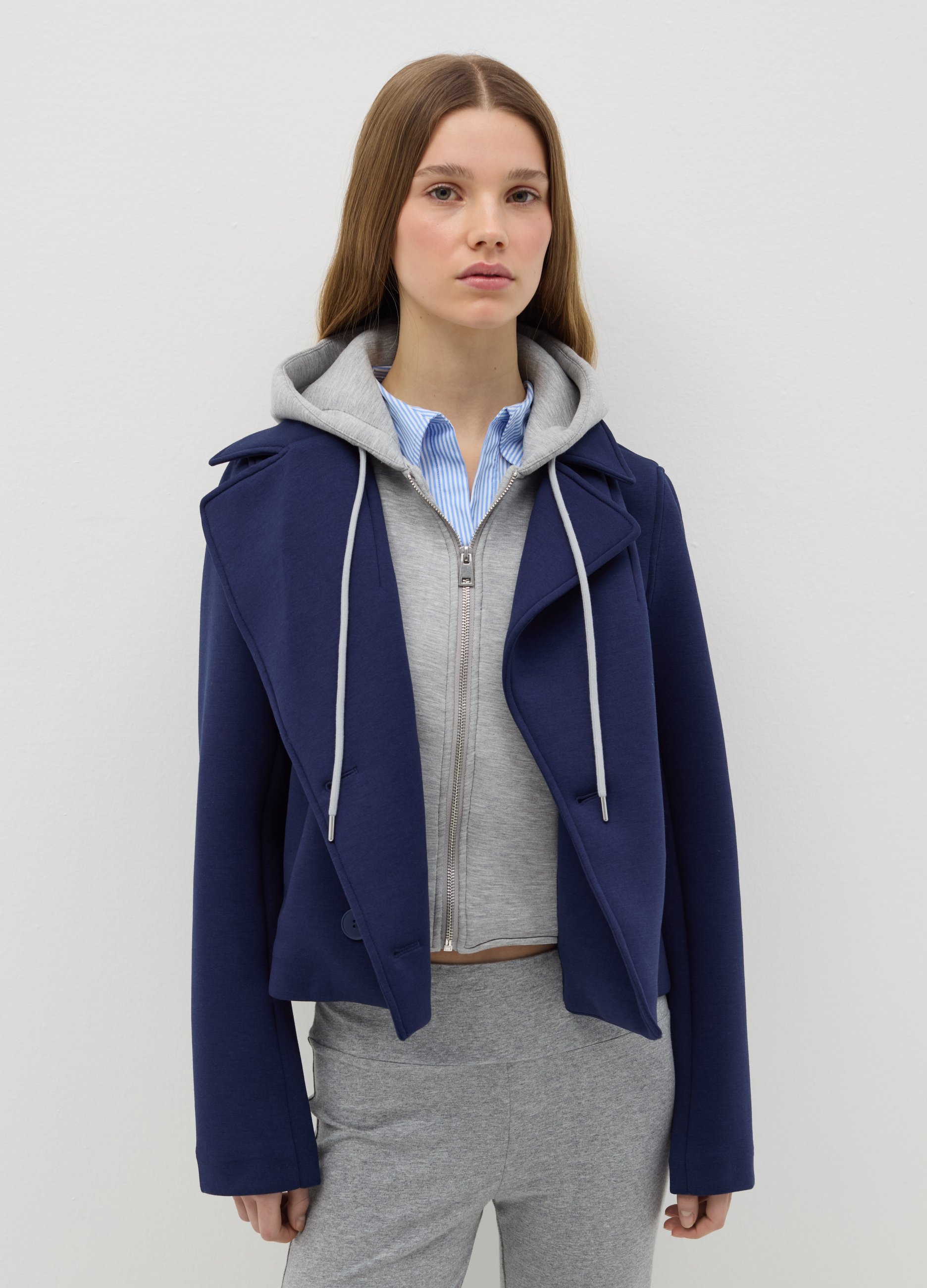 OVS, Giacca Corta Caban Doppiopetto Blu, Donna, Blu, Taglia: L