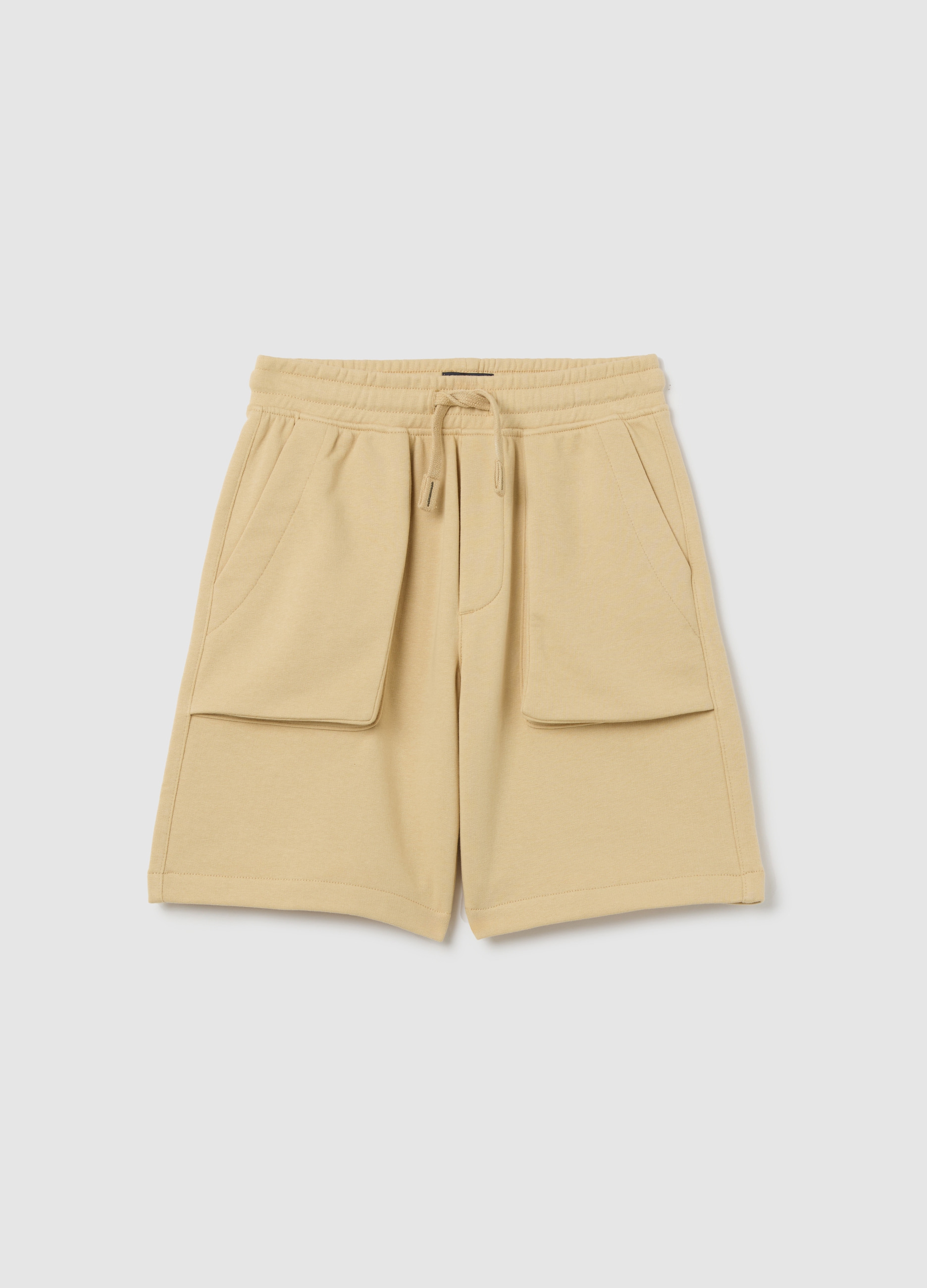 OVS, Shorts Cargo Beige In French Terry, Bambino, Beige, Taglia: 8