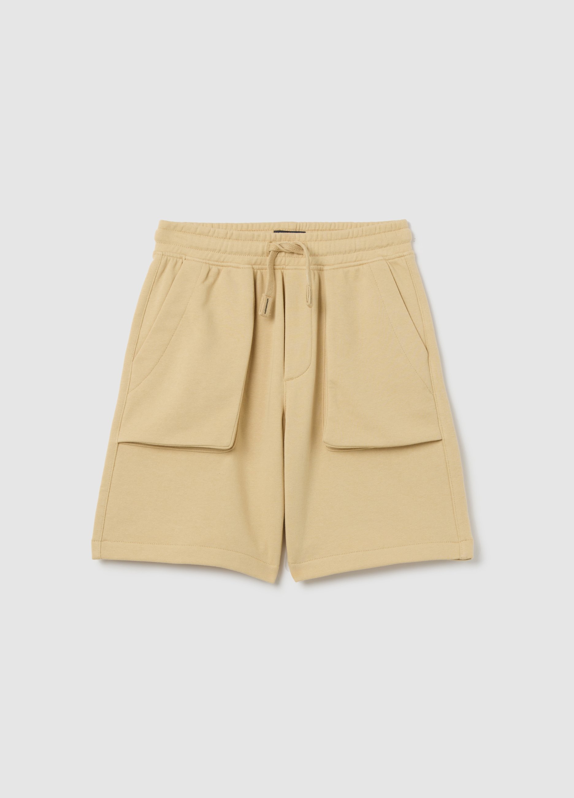 OVS, Shorts Cargo Beige In French Terry, Bambino, Beige, Taglia: 4