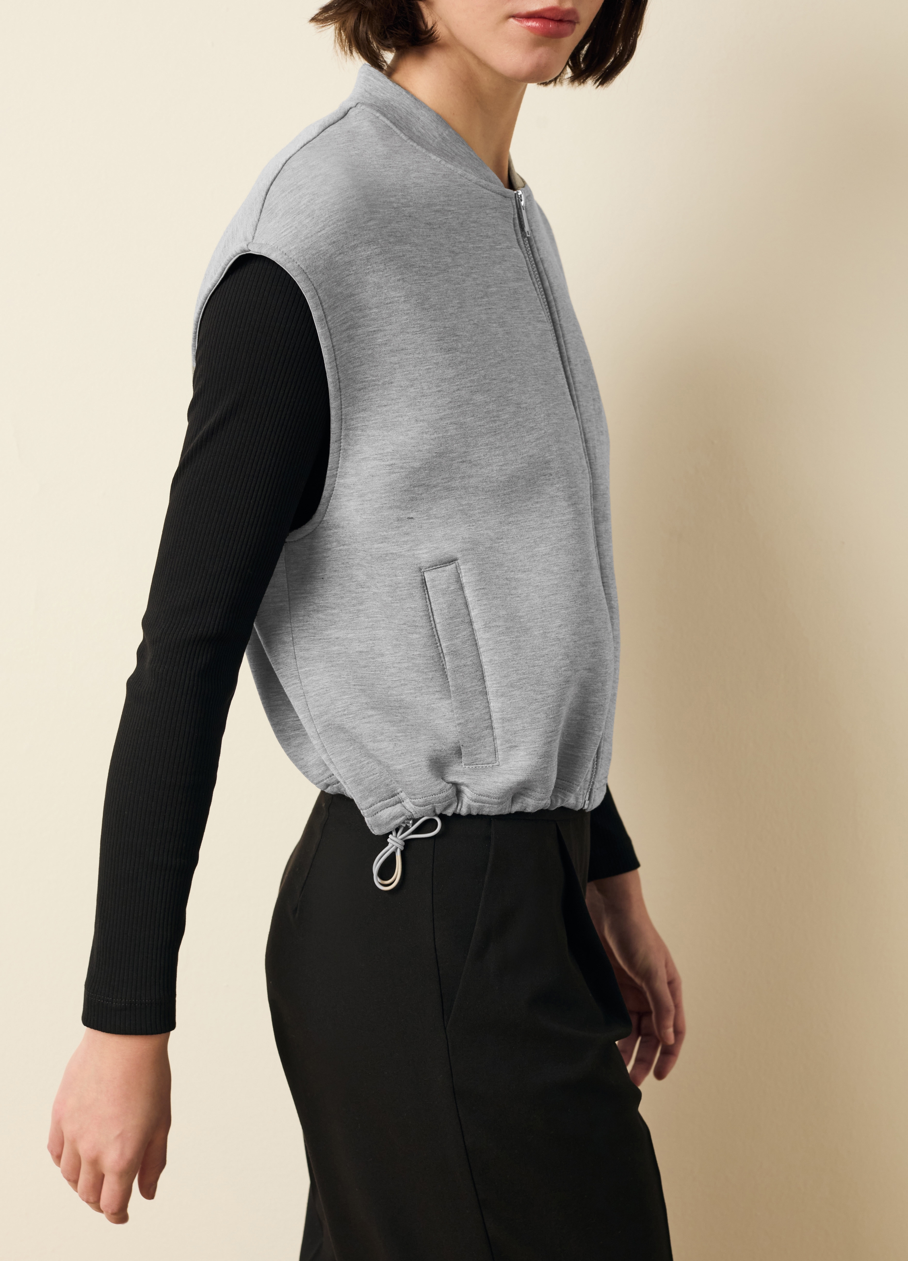 OVS, Gilet In Scuba Full-zip, Donna, Grigio, Taglia: L/XL