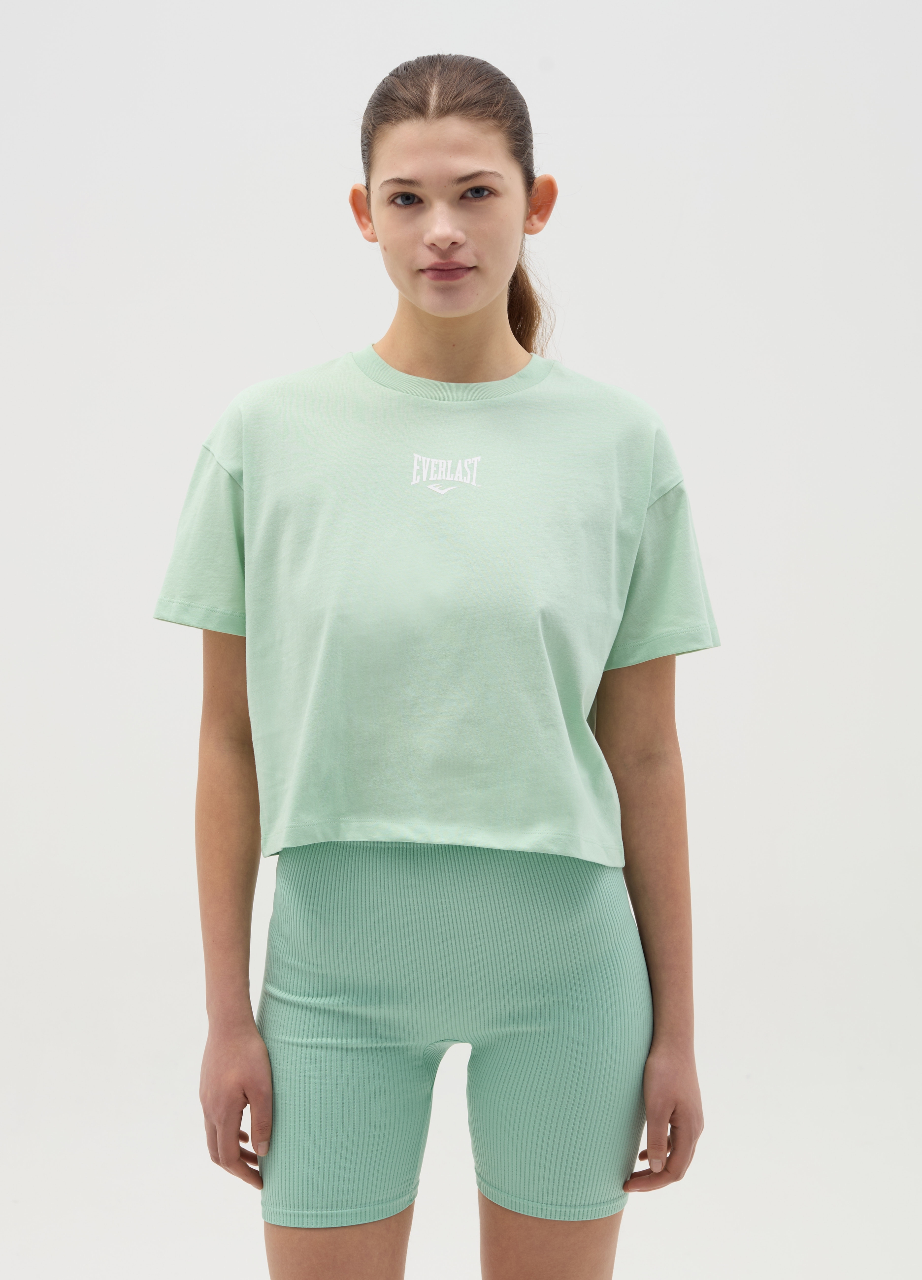 J EVERLAST DONNA, T-shirt In Cotone Con Stampa, Donna, Verde, Taglia: S