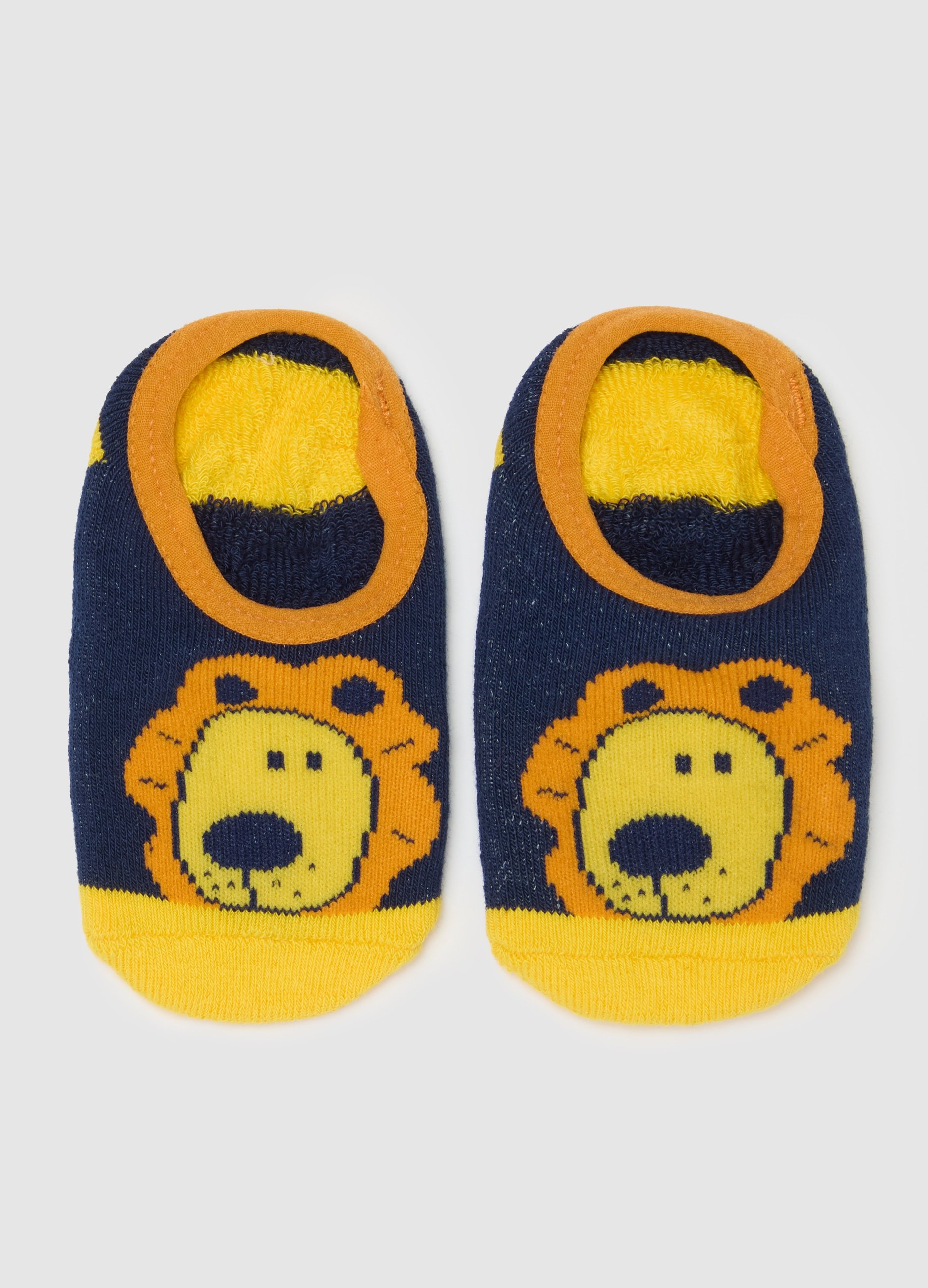 FAGOTTINO, Calze Antiscivolo Con Disegno Leone, Bambino, Multicolor, Taglia: 18-24