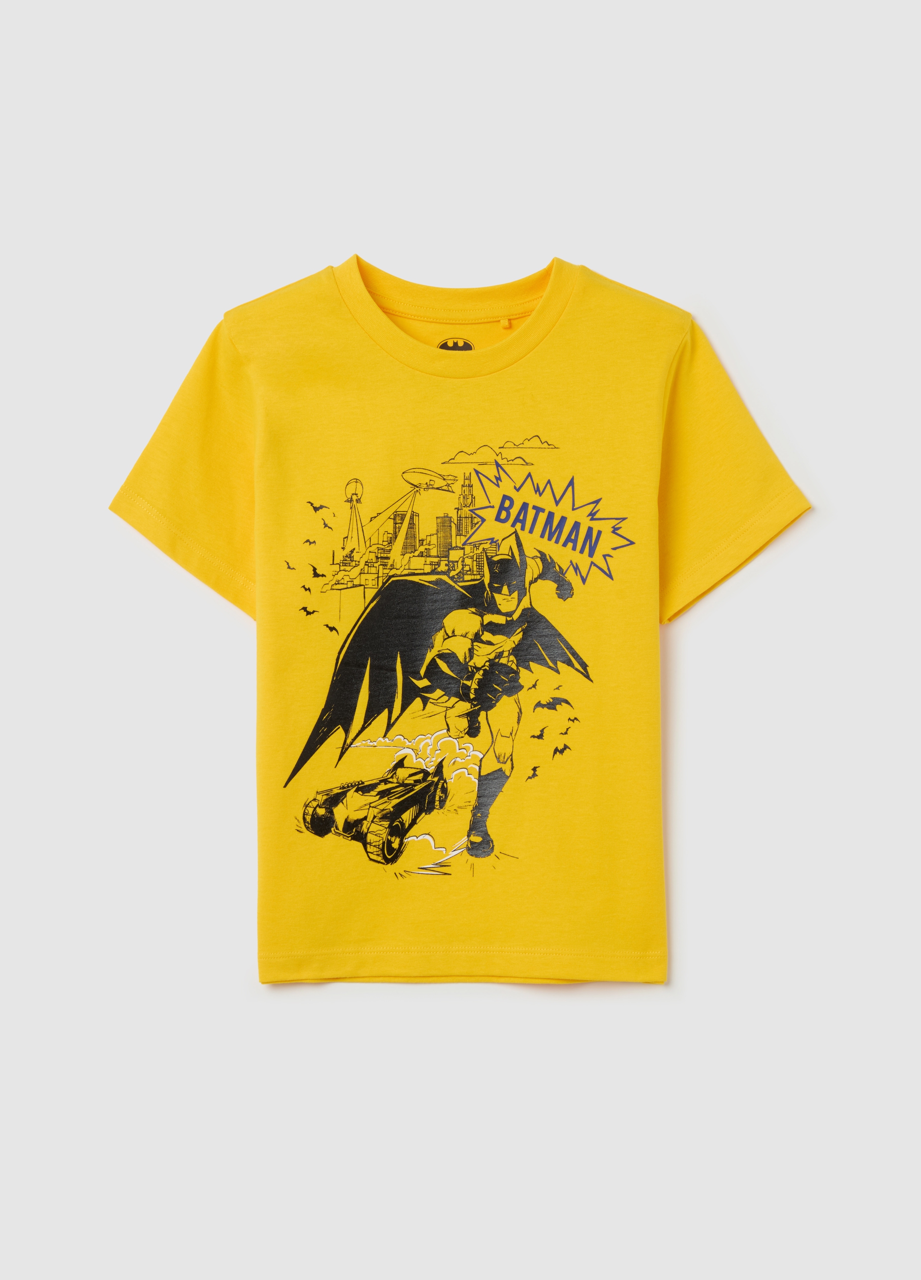 OVS, T-shirt In Cotone Con Stampa Batman, Bambino, Giallo, Taglia: 6-7