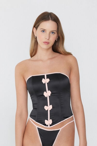 Tezenis Reggiseno Corpetto Fancy Ribbon Donna Nero Taglia S