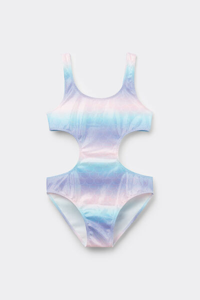 Tezenis Costume Intero Trikini Sfumato Sirena Bimba Bambina Multicolore Taglia 12-13