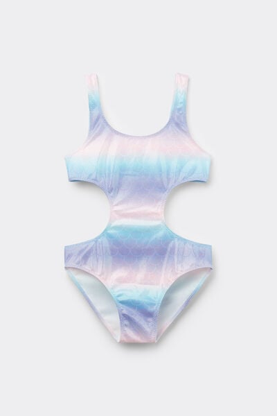 Tezenis Costume Intero Trikini Sfumato Sirena Bimba Bambina Multicolore Taglia 2-3