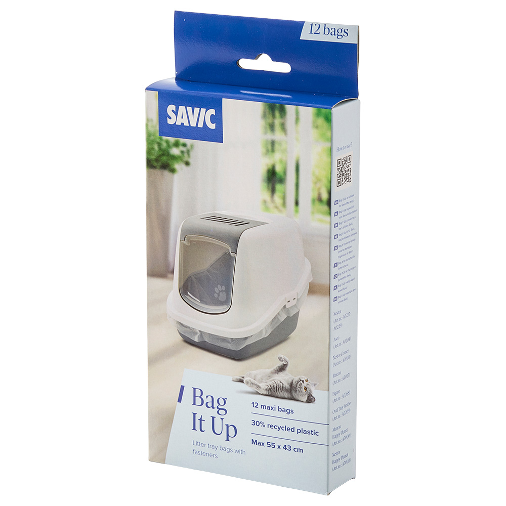 Toilette per gatti Savic Nestor Impression "Flamingo" - 12 pz Sacchetti igienici Bag it Up Litter - Maxi