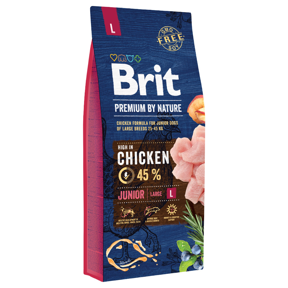 Brit Premium by Nature Junior L Crocchette cane - 15 kg