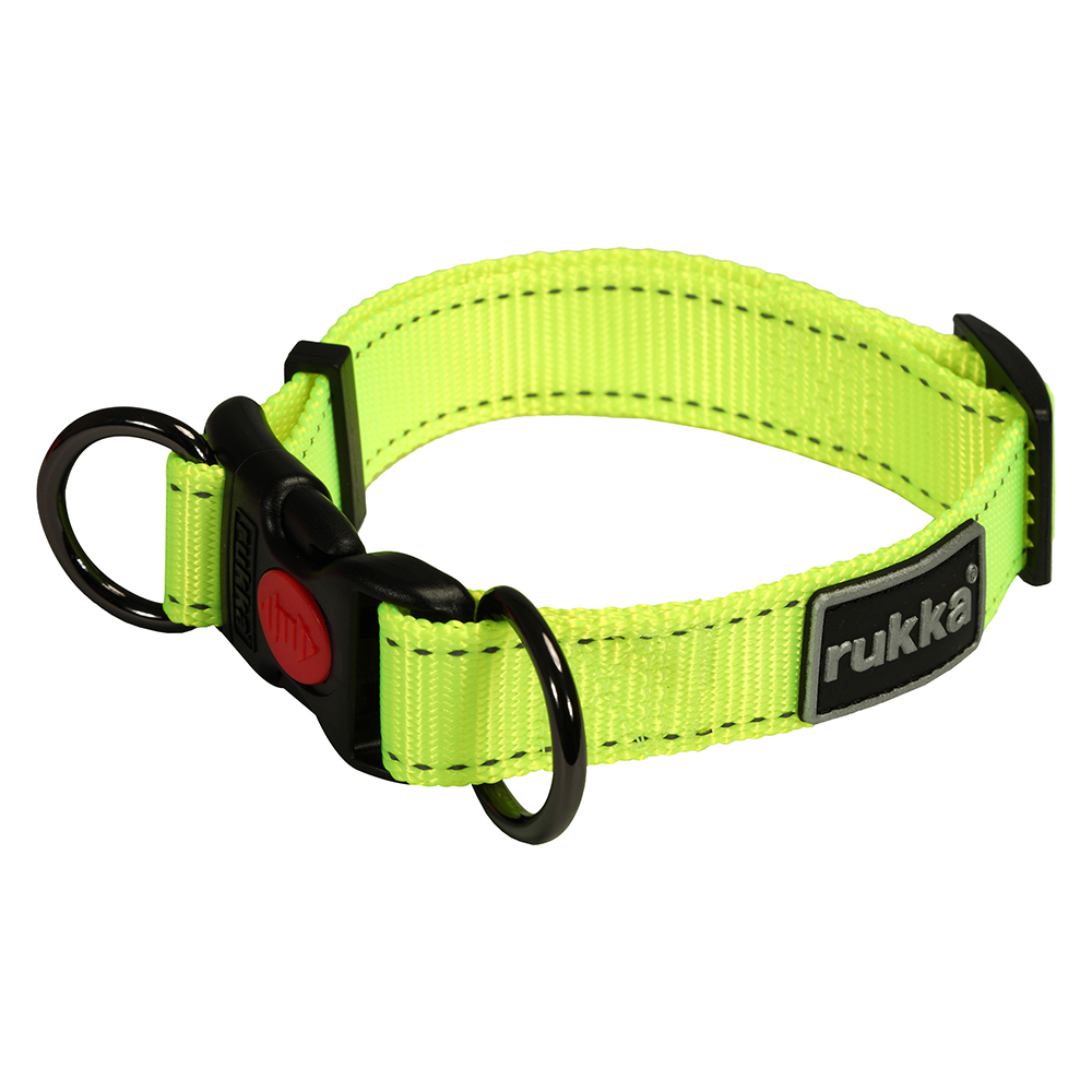 Collare Rukka® Bliss Neon, giallo fluo - Tg. S: circonferenza 30 - 40 cm x H 2 cm