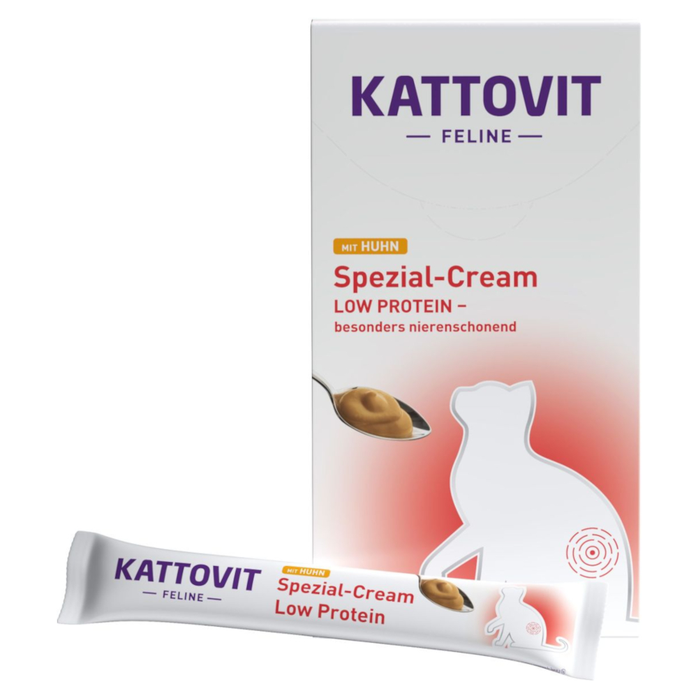 Kattovit Spezial-Cream Low Protein umido per gatti - Set %: 24 x 15 g con Pollo
