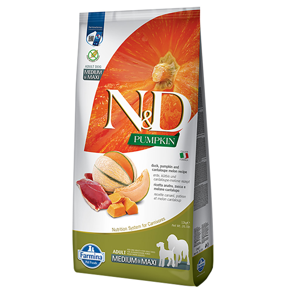 Farmina N&D Pumpkin Adult Medium/Maxi Anatra, Zucca e Melone cantalupo - 12 kg