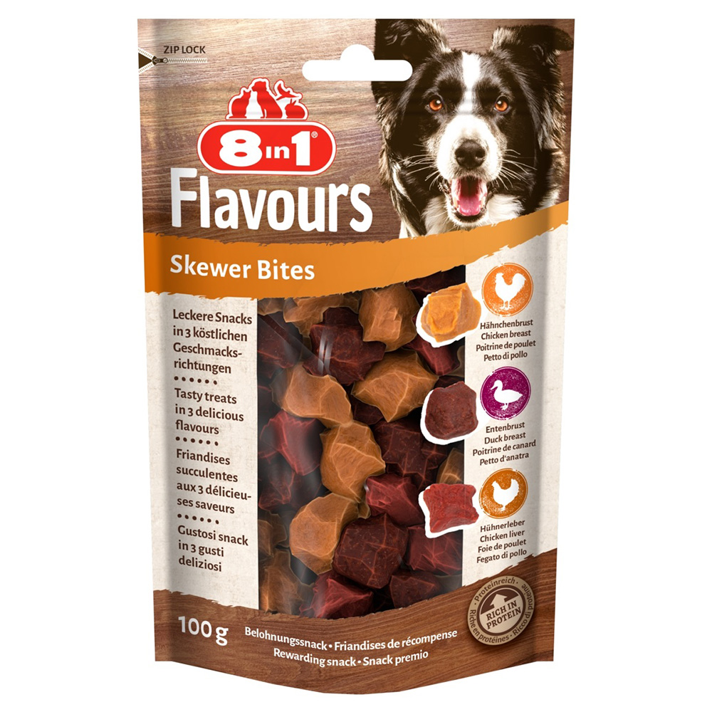 8in1 Flavours Skewer Bites Pollo Snack per cani - 100 g